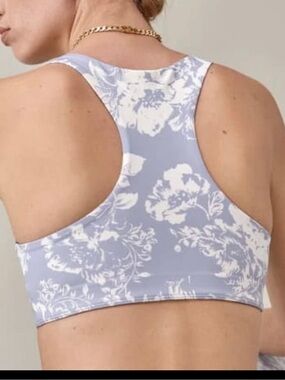 Reformation Gwen Ecomove Blue Sports Bra with Foral Print XS